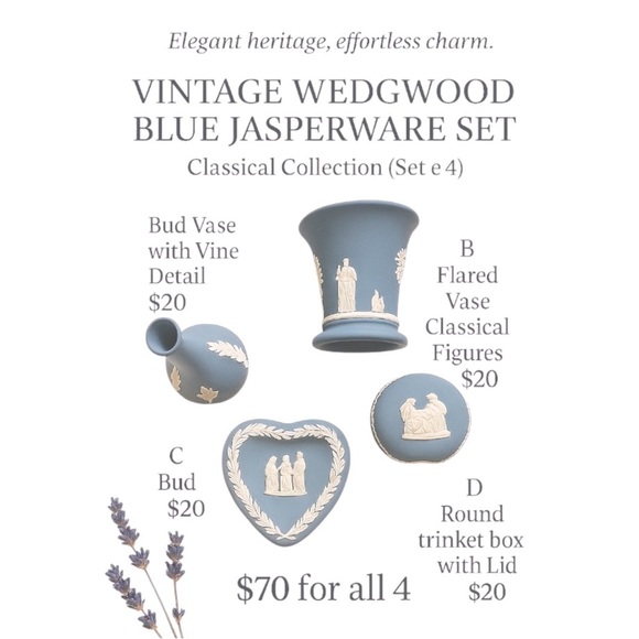 Blue and  White Wedgwood Jasperware - Greek, Grecian, Roman neo-classical scenes - Picture 1 of 6